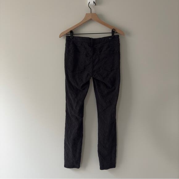 Pilcro and The Letterpress Anthropologie Serif Textured Jeans Black stretch zip - Picture 2 of 12